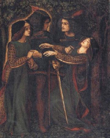 Dante Gabriel Rossetti How They Met Themselves Sweden oil painting art